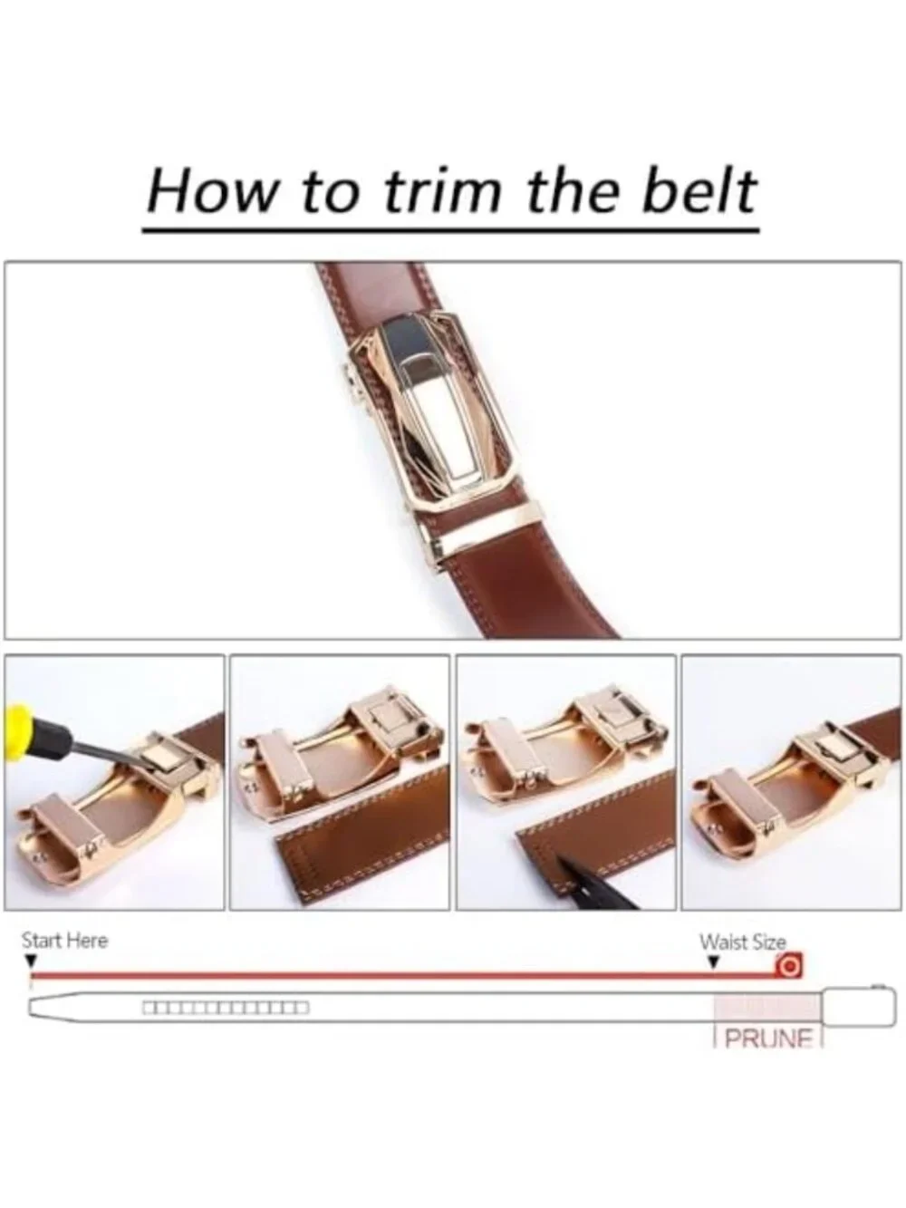 Adjustable Men's Leather Ratchet Belt Set - 2 Pack, Perfect for Dress & Casual